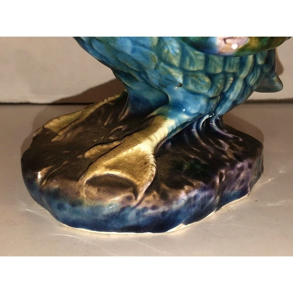 VTG 50s 60s TILSO Ceramic MALLARD DUCK Bird Figurine JAPAN Hand Painted 8” Tall